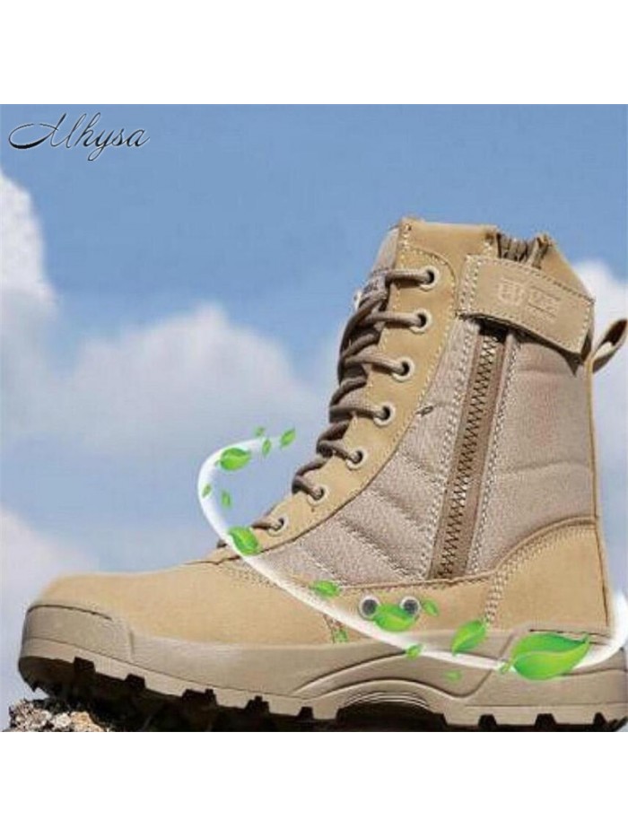 MEN DESERT TACTICAL MILITARY BOOTS MENS WORK SAFTY SHOES BOOT  ANKLE LACE-UP COMBAT BOOTS